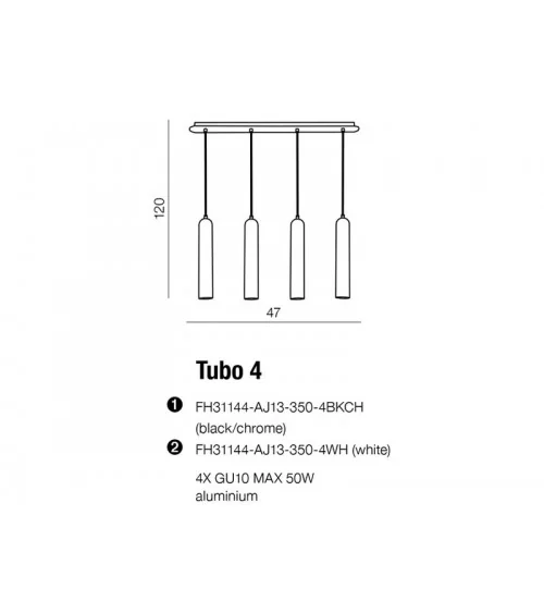 lampa TUBO 4 Black chrome azzardo