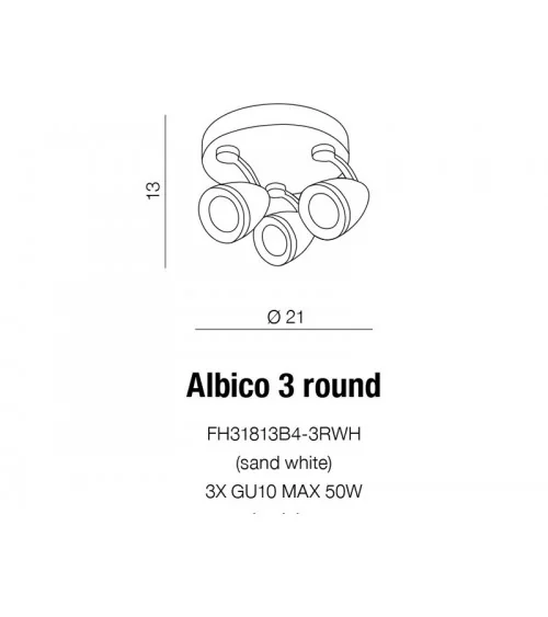 ALBICO 3 WHite round azzardo