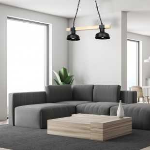 Lampa wisząca FARO BLACK / WOOD 2xE27