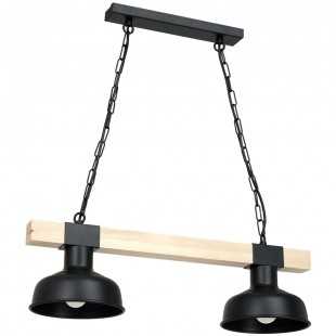 Lampa wisząca FARO BLACK / WOOD 2xE27