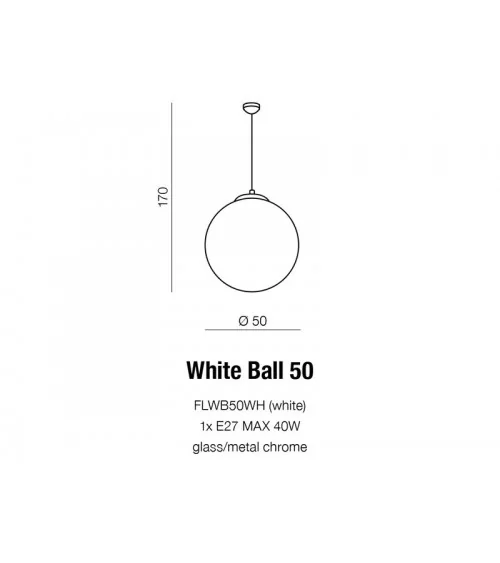 lampa WHITE BALL 50 azzardo