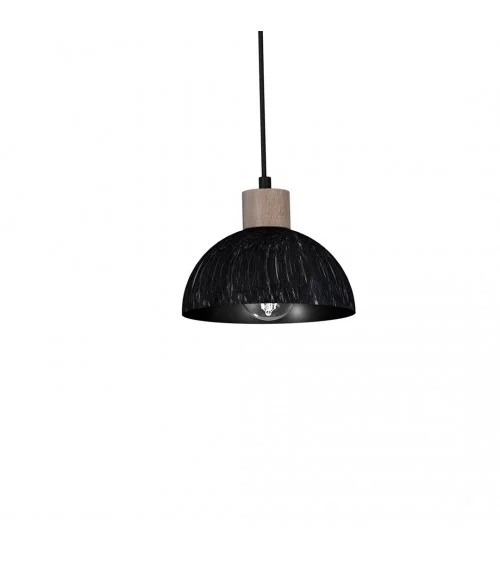 Lampa wisząca ERIK Sawn black/Patinated wood 2XE27