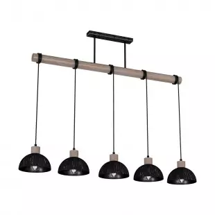 Lampa wisząca ERIK Black/Wood 5xE27