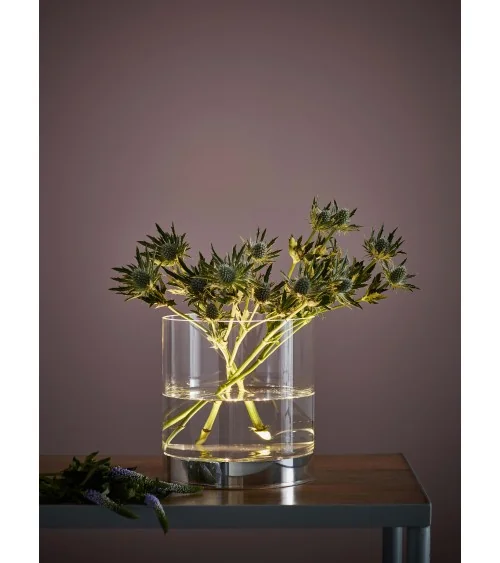 BOUQUET wazon stołowy 19cm Chrom/Przezroczysty