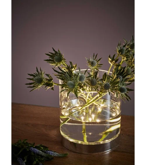 BOUQUET wazon stołowy 19cm Chrom/Przezroczysty