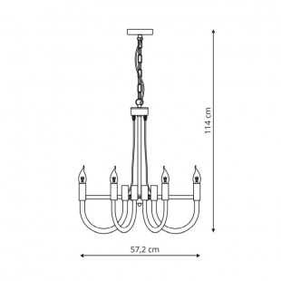 Como lampa wisząca czarna LP-90103/6P BK