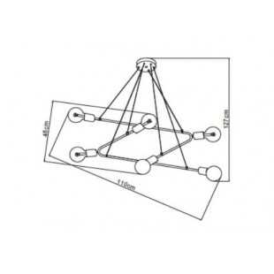 Estrella 6 lampa wisząca czarna LP-075/6P BK