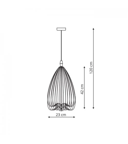 Frusta lampa długa czarna LP-127/1P L BK