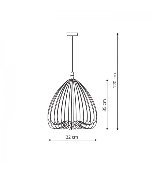 Frusta lampa duża czarna LP-127/1P B BK