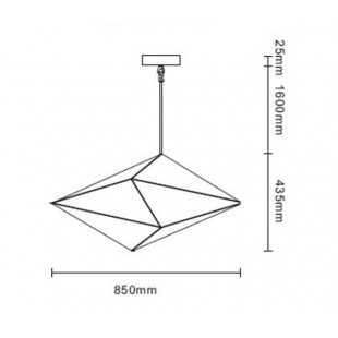 Konstelacja pozioma lampa wisząca LP-056/1P BK