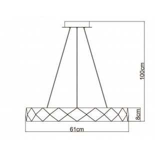 Lampa wisząca REUS led złota LP-8069/1P LED GD