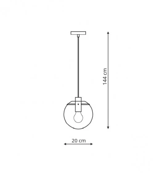 Puerto lampa wisząca mała czarna LP-004/1P S BK