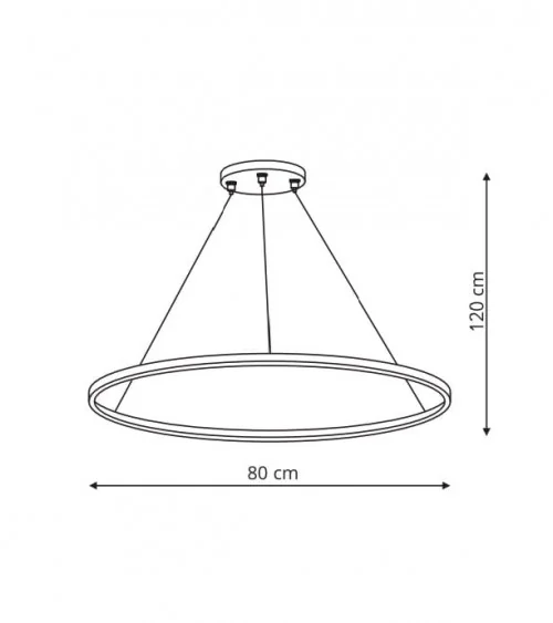 Ring lampa wisząca duża czarna 3000K LP-909/1P L BK