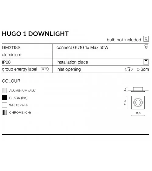 HUGO 1 DOWNLIGHT WHITE