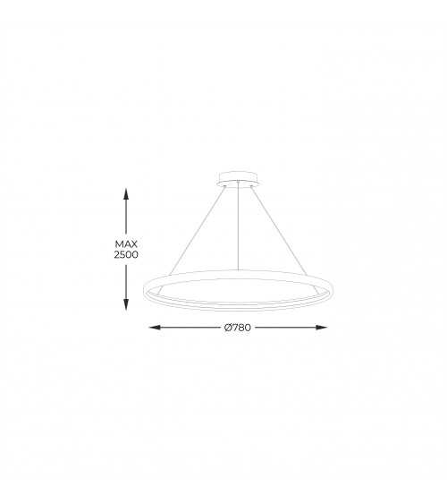 Lampa wisząca LA0716/1-WH - CIRCLE Fi 780mm dł. linek H2,5m