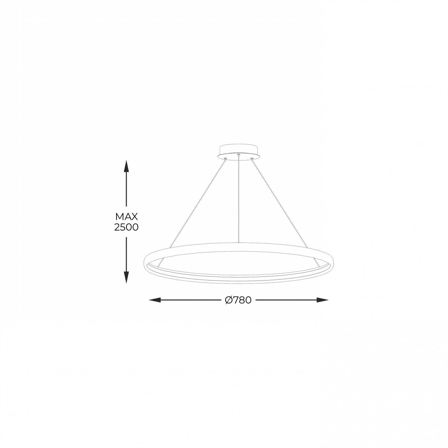 Lampa wisząca LA0716/1-WH - CIRCLE Fi 780mm dł. linek H2,5m