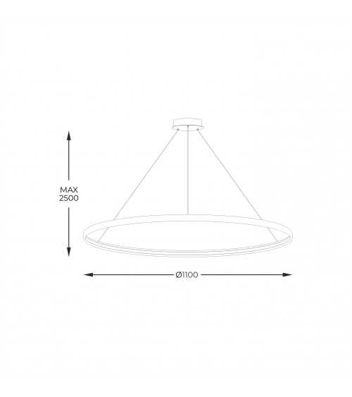 Lampa wisząca LA0717/1-WH - CIRCLE Fi 1100mm dł. linek H2,5m