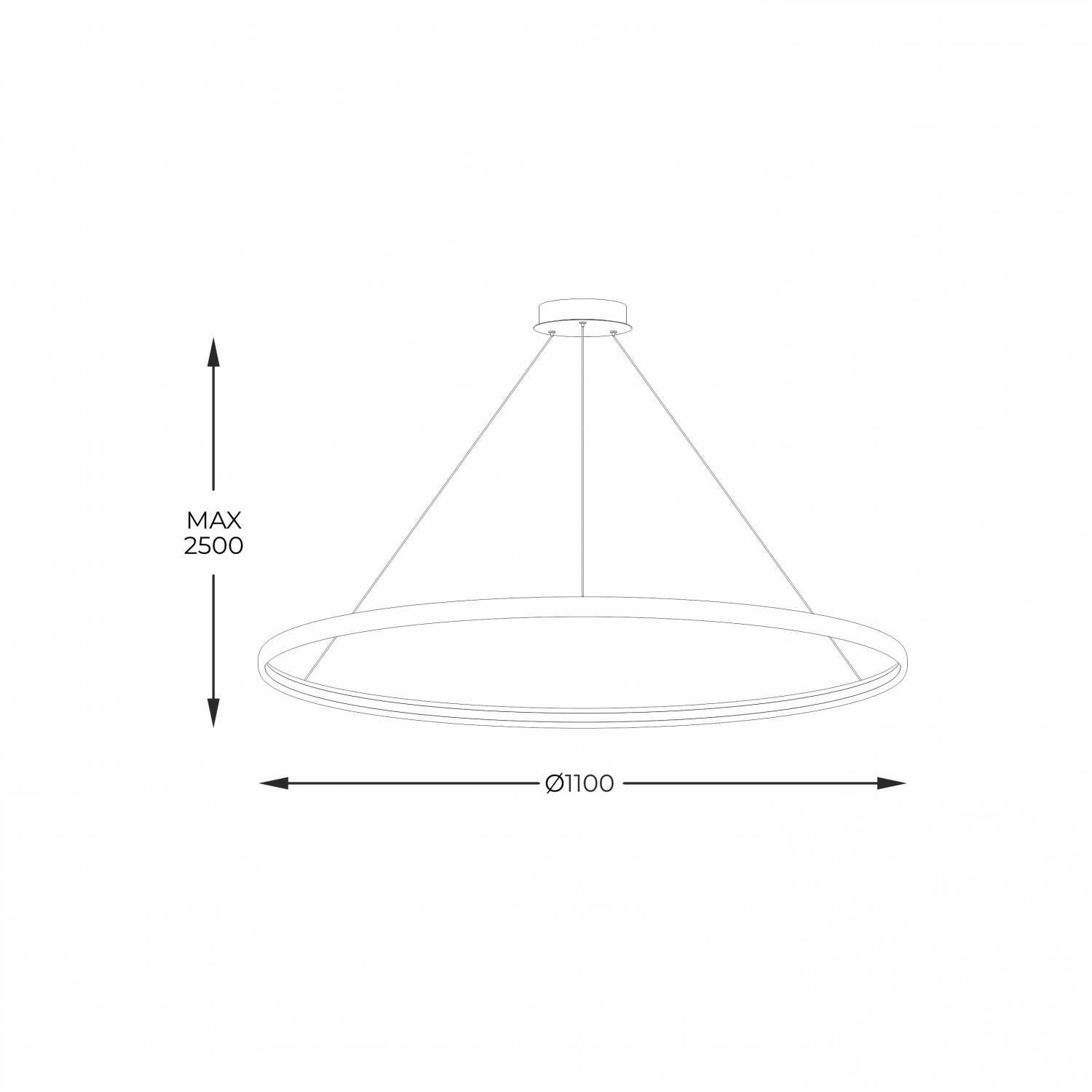 Lampa wisząca LA0717/1-WH - CIRCLE Fi 1100mm dł. linek H2,5m