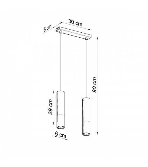 Lampa wisząca LOOPEZ 2 czarny/chrom