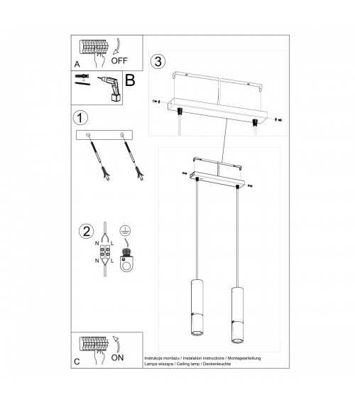 Lampa wisząca LOOPEZ 2 czarny/chrom