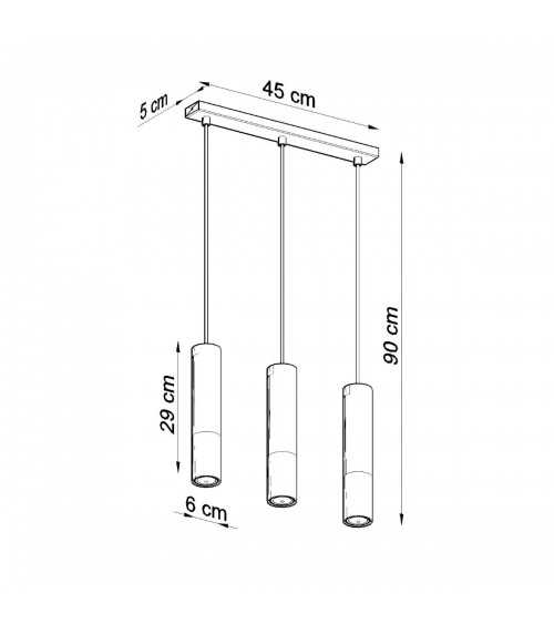 Lampa wisząca LOOPEZ 3L czarny/chrom