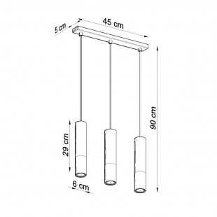 Lampa wisząca LOOPEZ 3L czarny/chrom