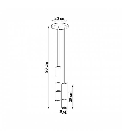 Lampa wisząca LOOPEZ 3P czarny/chrom