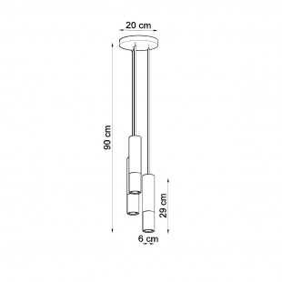 Lampa wisząca LOOPEZ 3P czarny/chrom