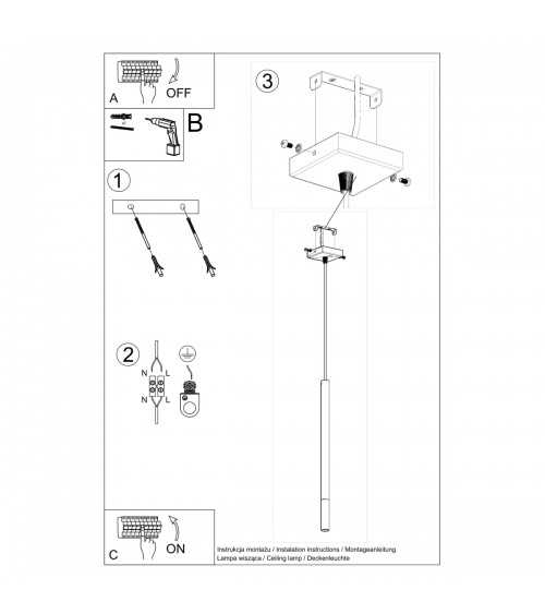 Lampa wisząca MOZAICA 1 czarny/chrom