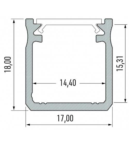 PROFIL ALUMINIOWY SREBRNY TYP Y 2m + KLOSZ MLECZNY