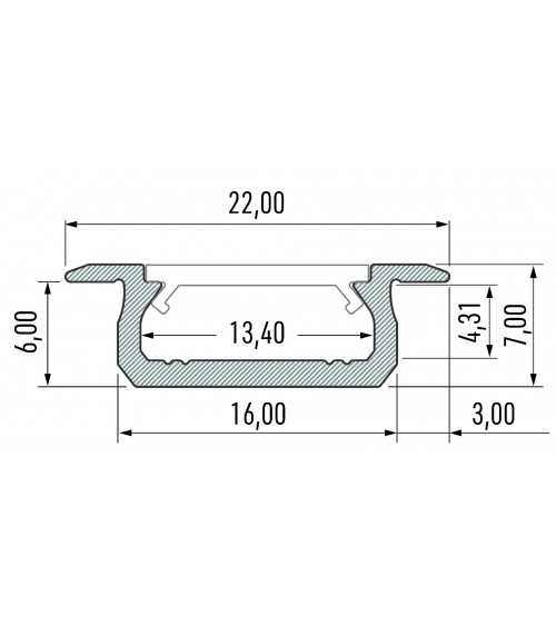 PROFIL ALUMINIOWY BIAŁY TYP Z 1m + KLOSZ MLECZNY