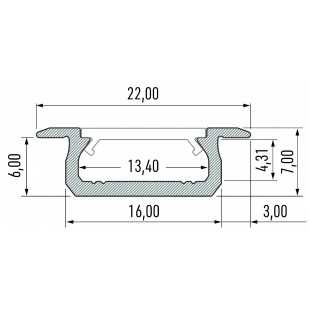 PROFIL ALUMINIOWY BIAŁY TYP Z 1m + KLOSZ MLECZNY