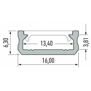 PROFIL ALUMINIOWY CZARNY TYP D 1m + KLOSZ MLECZNY