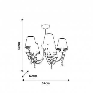 Żyrandol CHARLOTTE WHITE 5xE14