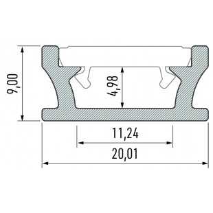 PROFIL ALUMINIOWY SREBRNY TYP T 2m + KLOSZ MLECZNY