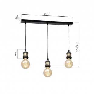 Lampa wisząca EDISON CZARNY 3xE27