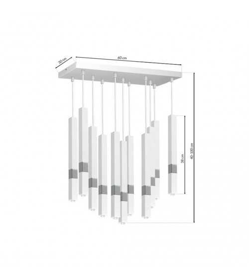 Lampa wisząca CASTRO WHITE / CHROME 11xG9