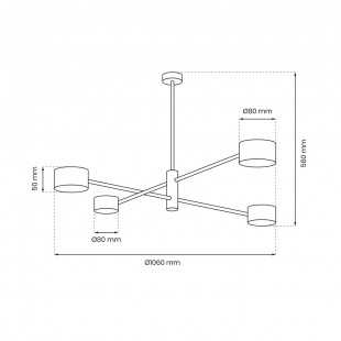 Lampa sufitowa CROSS GOLD 4xGX53