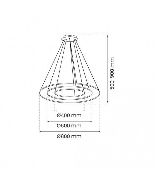 Lampa wisząca ROTONDA BLACK 93W LED