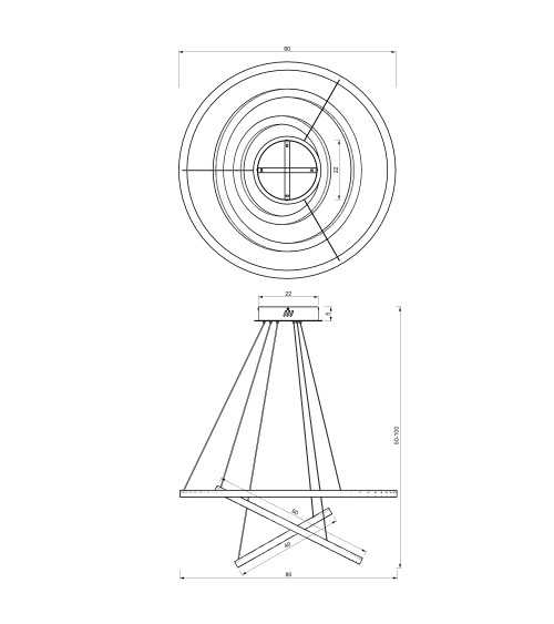 Lampa wisząca GALAXIA BLACK 85W LED