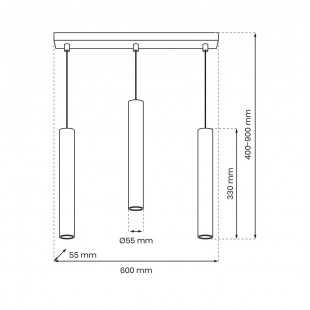 Lampa wisząca HUDSON BLACK 3xGU10