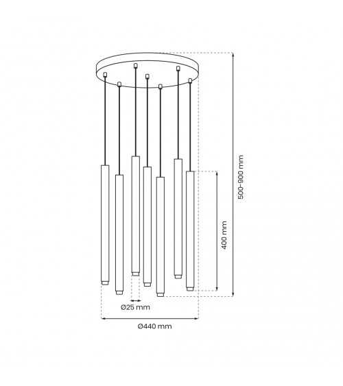 Lampa wisząca MONZA BLACK 7xG9 max 8W LED