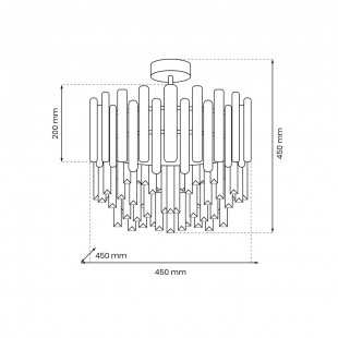 Lampa sufitowa ASPEN GOLD 6xE14