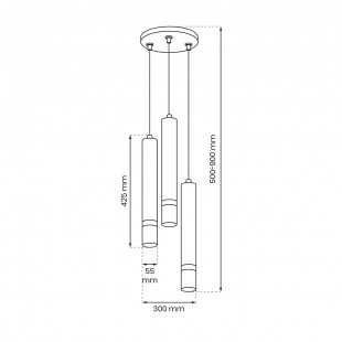 Lampa wisząca JOKER WHITE/CHROME 3xGU10