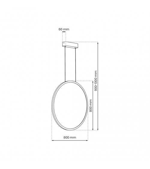 Lampa wisząca Saturno Black 46W LED