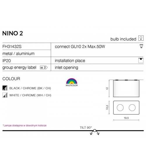 Lampa techniczna Nino 2 Black