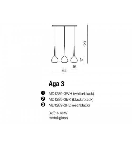 Lampa wisząca Aga 3 Azzardo