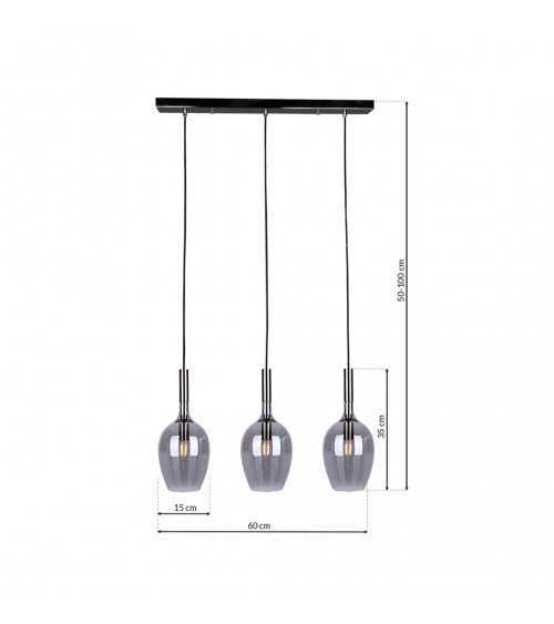 Lampa wisząca LUGANO SMOKED 3xE14