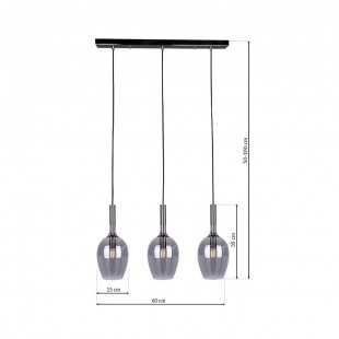 Lampa wisząca LUGANO SMOKED 3xE14