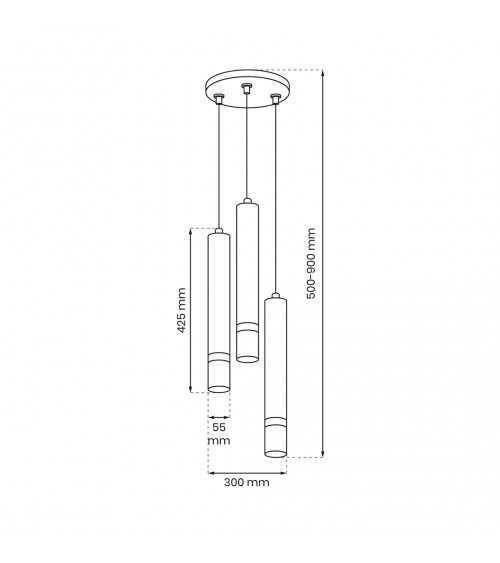 Lampa wisząca JOKER WHITE/CHROME 3xGU10